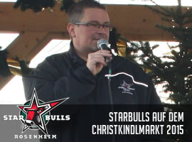 Pfeff moderiert bei Autogrammstunde auf dem Christkindlmarkt 2015 in Rosenheim